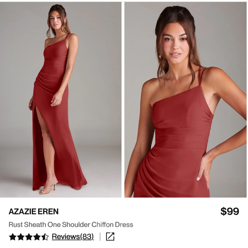 Azazie Eren Dress in Rust